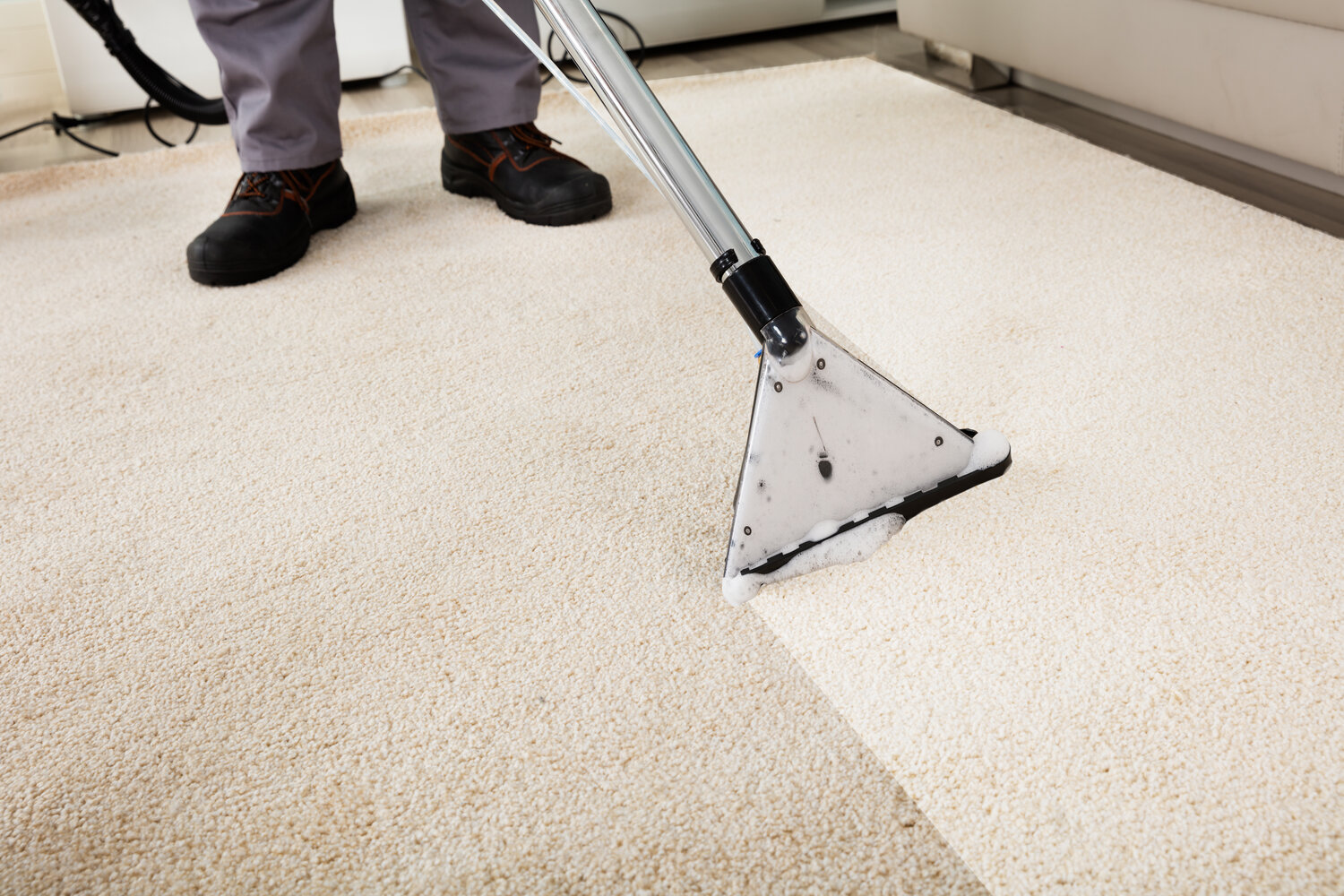 Steam carpet cleaning