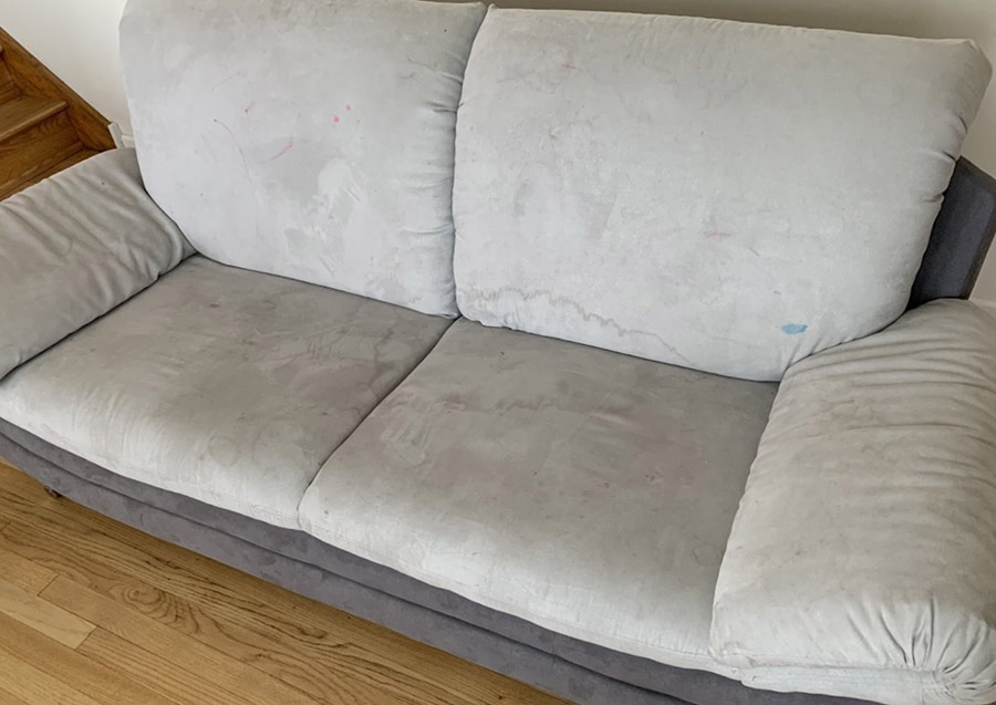 Couch before cleaning